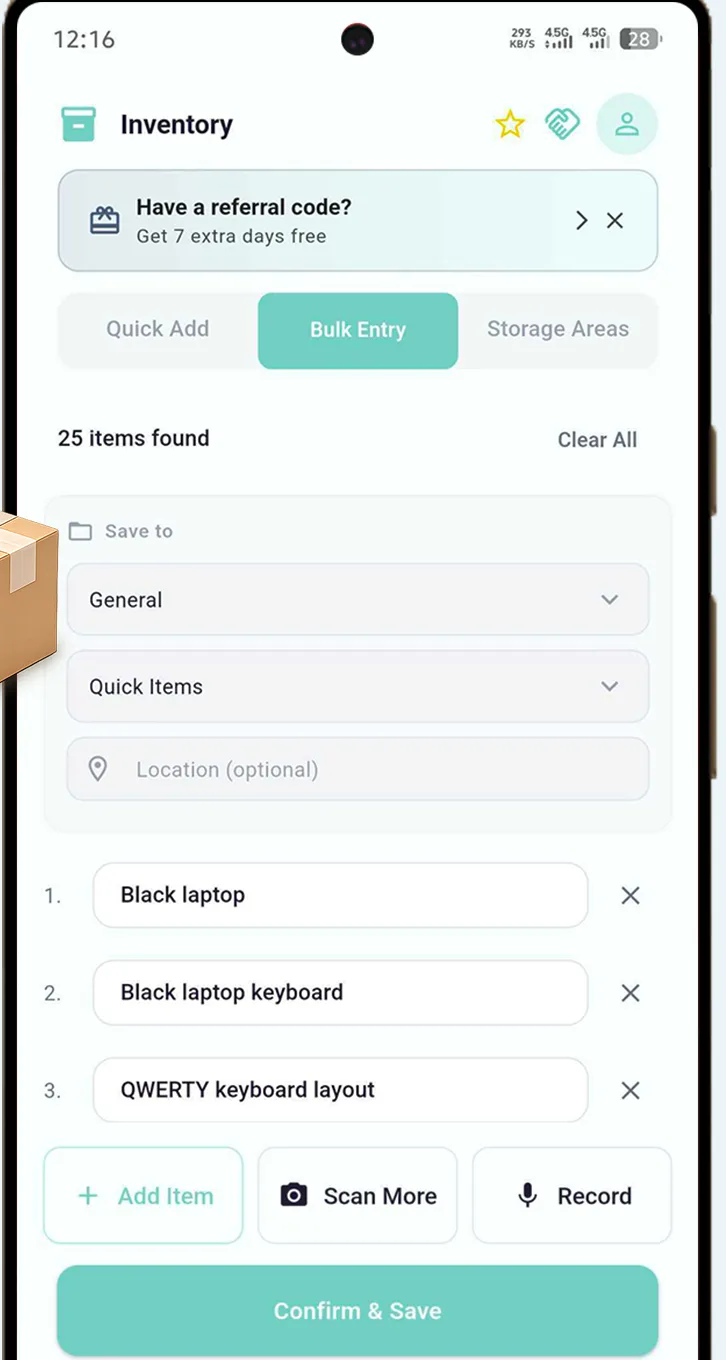 Bulk add multiple items